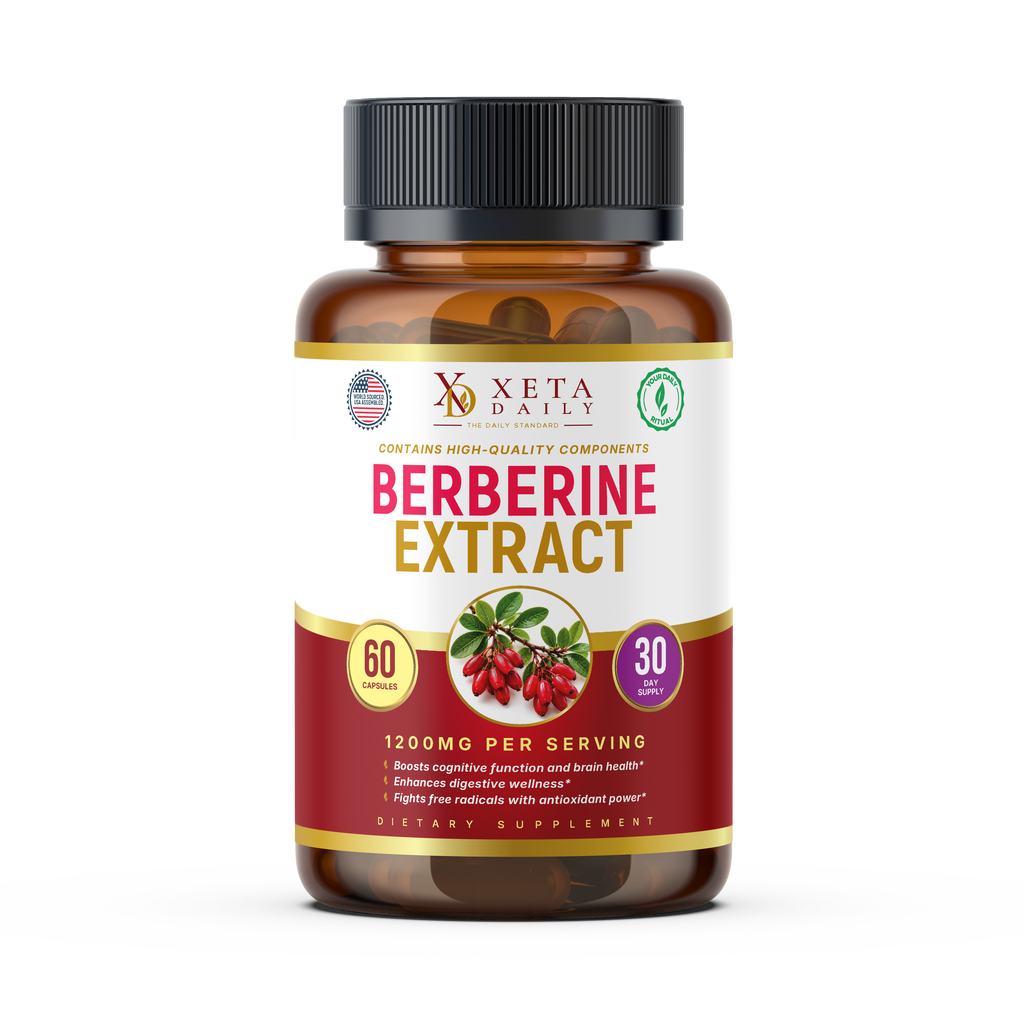 Xeta Daily Premium Berberine Extract 1200mg | Cognitive & Digestive Support | 30-Day Supply
