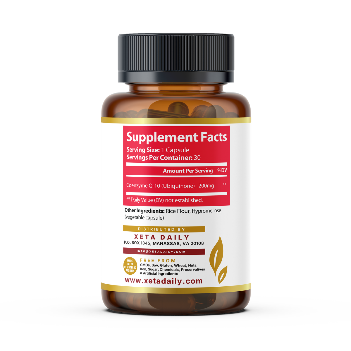 CoQ10 200mg – Premium Ubiquinone Coenzyme Q10 Supplement