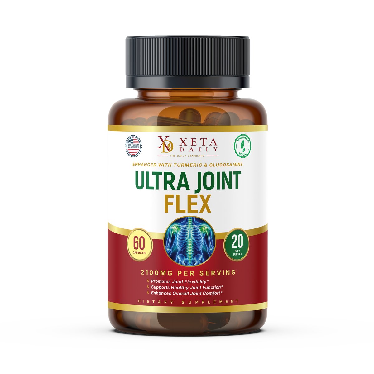 Ultra Joint Flex 2100mg – Glucosamine, Chondroitin, MSM & Turmeric (60 Capsules)