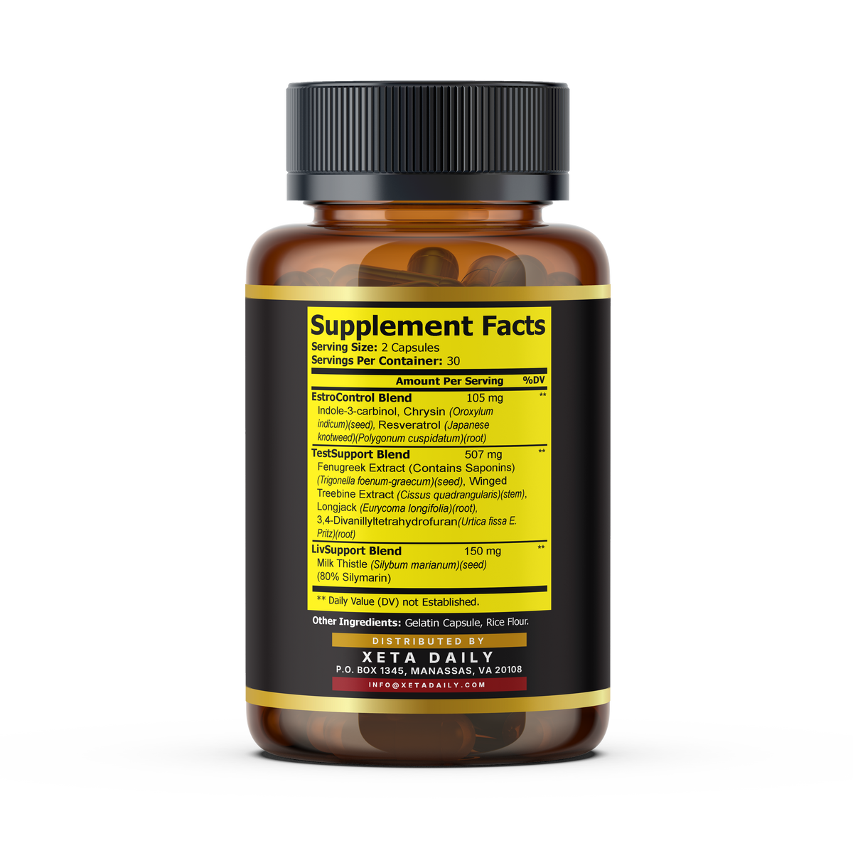 Natural Testosterone Support & Estrogen Balance Men's PCT – High Potency 762mg Liver Recovery Formula