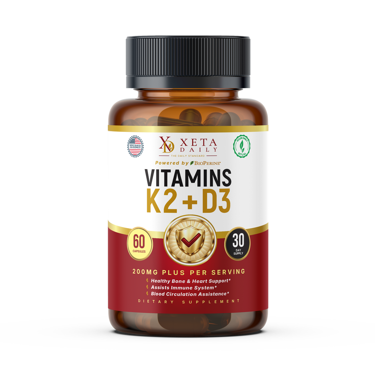 Premium Vitamin D3 + K2 Complex – Bone, Joint & Immune Support (60 Count)